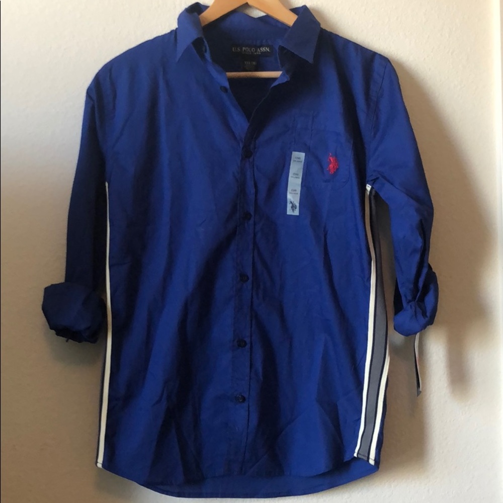 US Polo button down shirt boys XXL 18 long sleeves